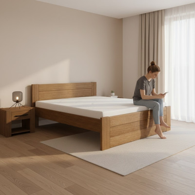 Wooden bed, Real wood bed, Beds, Hotel 200x200, Style, Solid furniture, Bedroom