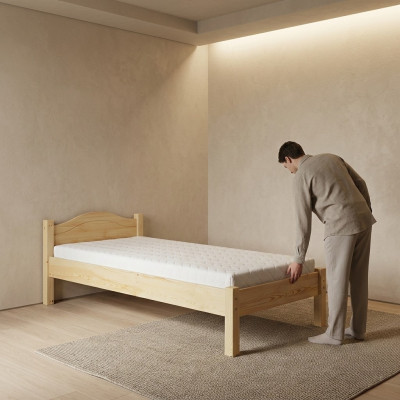Solid wood bed 100x200 single bed pine solid youth bed full solid wood bed new