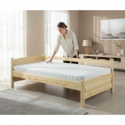 Solid wood bed, pine wood bed frame 90x200, solid wood guest bed, handmade, new