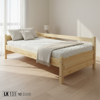 Solid wood bed, pine wood bed frame 90x200, solid wood guest bed, handmade, new