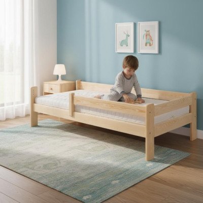 Youth bed pine children's bed solid wood wooden bed 90x200 with wooden bed frame