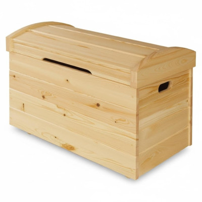 Solid Wood Deco Box Furniture Wooden Furniture Handcrafted Chest Trunk Real Wood 90x55cm