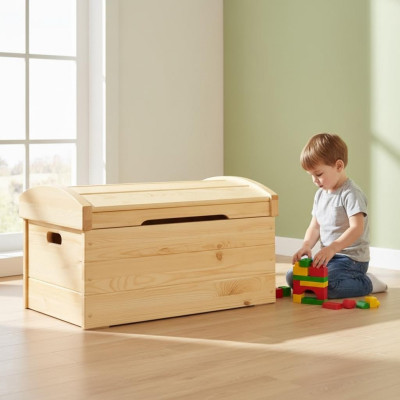 Solid Wood Box Furniture Wood Furniture Handmade Chest Real Wood 77x48cm