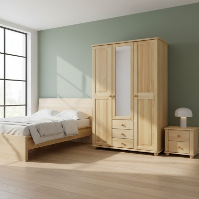 Wardrobe Pine Cabinet Solid Wood Bedroom Wardrobe Wardrobes Country Style New