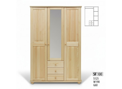 Wardrobe Pine Cabinet Solid Wood Bedroom Wardrobe Wardrobes Country Style New