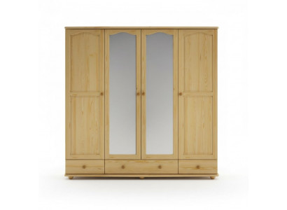 Wardrobe Bedroom Wood Cabinet Genuine Handmade Solid Wood Wardrobe 4-door.