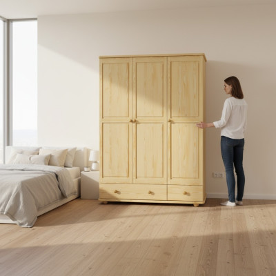 Classic wardrobe closet solid country-style pine cabinets new