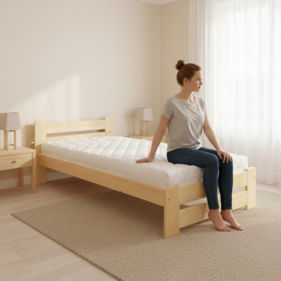 Bed single bed pine bed pine solid wood wooden bed 100x200 wooden bed frame