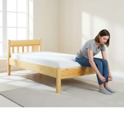 Solid wood bed 100x200 single bed pine solid youth bed full wood bed