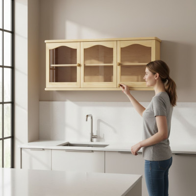 Wall cabinet hanging cabinet storage cabinet kitchen bathroom solid wood furniture real wood showcase