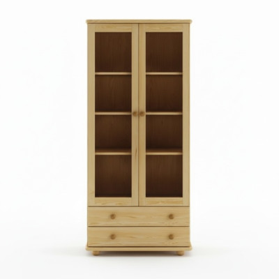 Showcase living room sideboard solid wood display cabinet glass cupboard real wood