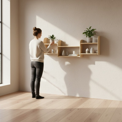 Bookshelf 150 * 19 * 47 cm Solid Pine Wood Office Shelf Real Wood
