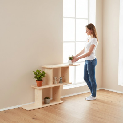 Handcrafted storage living room wall shelf bookshelf cabinets shelves solid wood
