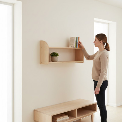 Wall shelf bookcase new solid pine wood office shelf storage wood new