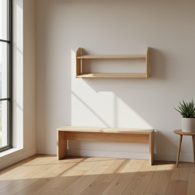 Wall shelf bookcase new solid pine wood office shelf storage wood new