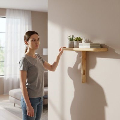 Handcrafted wall shelf bookcase bookshelf living room shelf