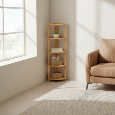 Corner shelf bookcase living room wall shelf real wood shelves corner shelves office new