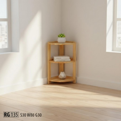 Corner shelf, solid wood shelves, storage cabinet, solid furniture, 30x30x86cm, new.