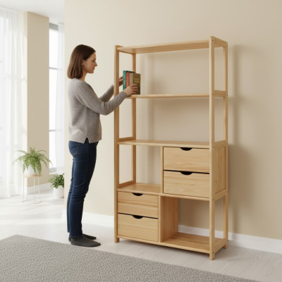 Solid wood wall shelf, bookshelf, living room wall unit, living room wall shelves, cabinet, new.