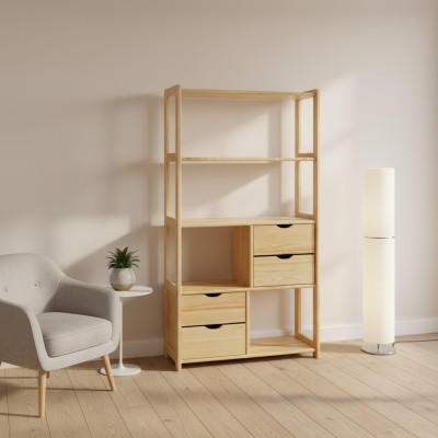 Solid wood wall shelf, bookshelf, living room wall unit, living room wall shelves, cabinet, new.