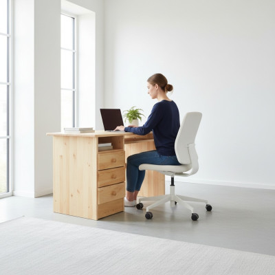 Desk Real Wood Massive Table Office Furniture Solid Desks Wooden Table