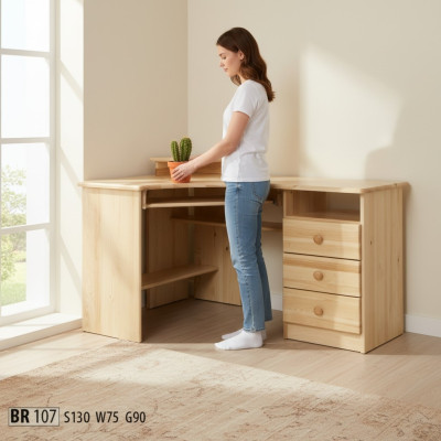 Desk table wood desk tables corner desk computer solid real wood