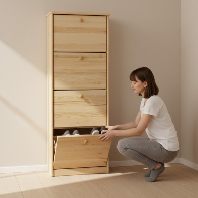 Shoe cabinet compartment sideboard solid wood solid furniture shoe rack shelf