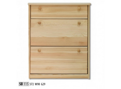 Shoe chest made from real wood, handcrafted shoe tilters, shoe chest with 3 drawers