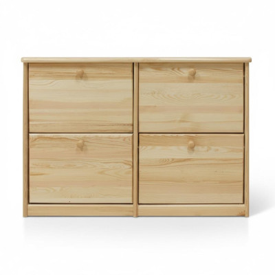 Shoe cabinet 4-compartment chest of drawers solid wood furniture shoe flipper shoe rack shelf