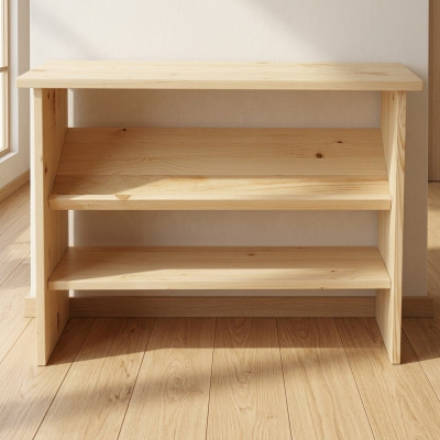 Handmade shoe rack 2-layer shoe stand 2-level shoe shelf real wood