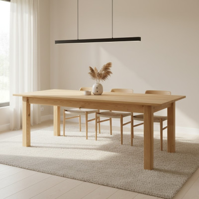 Table Dining Table Solid Furniture Dining Room 200x90cm Real Wood Solid Wood New Tables