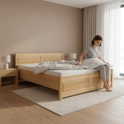 Solid Wooden Bed Bedroom Beds 100x200 cm Single Bed Solid Furniture