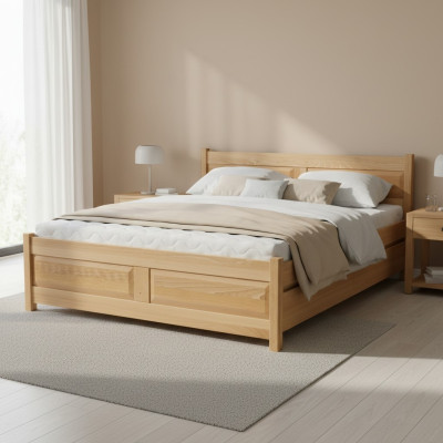 Solid Wooden Bed Bedroom Beds 100x200 cm Single Bed Solid Furniture