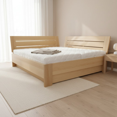 Solid wood bed genuine wood bed beds bedroom hotel country style massive furniture