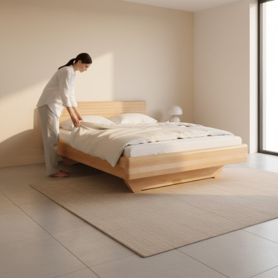 Solid wood bed 180x200 double bed beech solid real wood beds solid wood bed