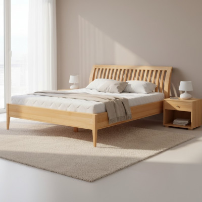 Solid wood bed bedroom beds 100x200 cm single bed solid furniture furniture