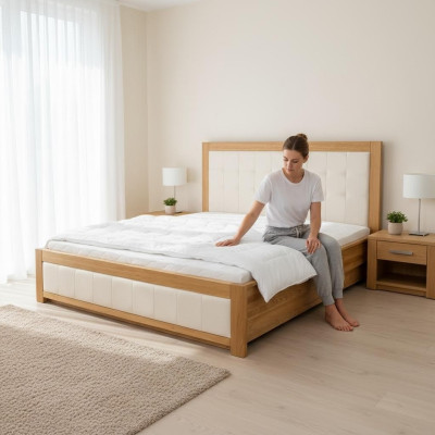Double bed wooden beds real wood 180x200cm bedroom solid wood beds