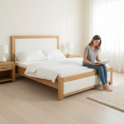 Solid wood beds wooden bed double bed upholstered bed handcrafted solid wood bed new
