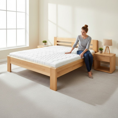 Bed Wooden Bed Real Wood Beds Hotel 180x200 Style Solid Furniture Bedroom