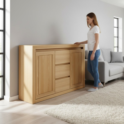 Sideboard dresser solid wood cabinet cabinets genuine wood oak 140x90cm dressers