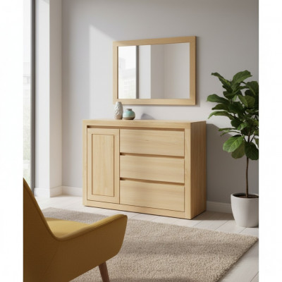 Country house sideboard solid wood cabinet cabinets real wood oak 140x90cm sideboards