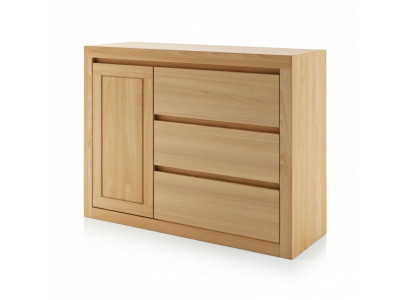 Country house sideboard solid wood cabinet cabinets real wood oak 140x90cm sideboards