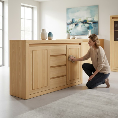 Sideboard Dresser Solid Wood Cabinets Real Wood Oak 140x90cm Dressers Cabinet