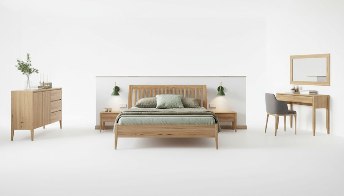 Bedroom wooden bed real wood beds hotel 180x200 style solid furniture