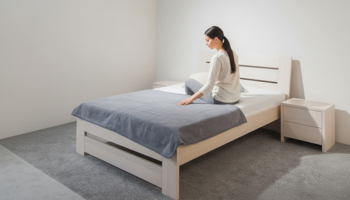 Bed Bedroom Complete Set Beds with 2 Nightstands 100x200cm Loft Solid