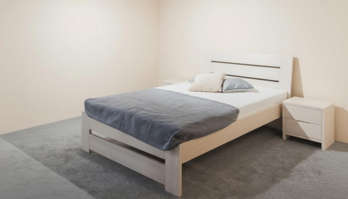 Bed Bedroom Complete Set Beds with 2 Nightstands 100x200cm Loft Solid