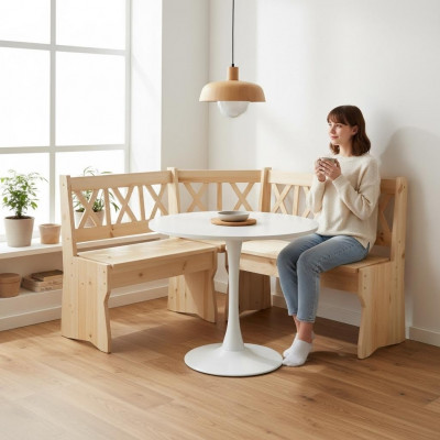 Corner bench wooden bench massive benches kitchen dining area solid wood wood furniture new corner seat