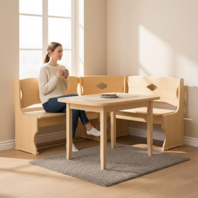 Corner bench solid wood pine solid wood dining room country house handmade corner benches
