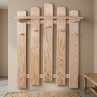 Wardrobe wall coat rack with 5 hooks, wall panel hallway wardrobe wardrobe panel