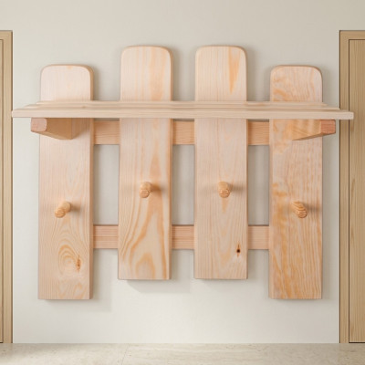 Coat rack panel wall coat rack coat rack rail pine wood handmade